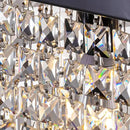 Rectangle K9 Crystal Chandelier,Rectangular Contemporary Pendant Light Fixture,Black Modern Crystal Chandeliers for Dining Room Kitchen Island L31.5''xW10''xH10'' by CozyNest Decor