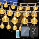 Solar String Lights Outdoor, 56FT 100LED Solar Lights with Remote, IP65 Waterproof, Solar Crystal Globe Patio Lights, 8 Light Modes, Timing, Christmas Decorations for Garden Yard by GreenHaven Gardens