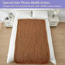 Bigacogo Chunky Knit Throw Blanket for Couch, 40x80 inches, 100% Hand Knitted with Thick Jumbo Chenille Yarn, Cozy Soft Large Rope Knot Cable Crochet Blankets for Sofa Bed Living Room, Caramel by CozyNest Decor