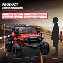 24V 9Ah Ride on Toy for Big Kids, 4WD 2 Seater Ride on Car Truck with Remote Control, 4x200W Motor - Red by TinyTreasures Baby Boutique