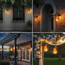 Solar Lanterns Outdoor Waterproof, Upgraded Flickering Flames Hanging Solar Lights for Outside with Wall Hooks, Halloween Decor Retro Metal Outdoor Lanterns Auto On/Off for Patio, Yard Decor by CozyNest Decor