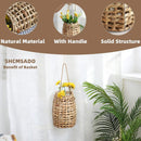 Woven Water Hyacinth Hanging Basket Door Hanging Basket Wall for Home Garden Farmhouse (Water Hyacinth) by GreenHaven Gardens