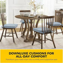 downluxe Indoor Chair Cushions for Dining Chairs, Soft and Comfortable Textured Foam Kitchen Chair Pads with Ties and Non-Slip Backing, 16" x 16" x 2", Light Blue, 6 Pack by CozyNest Decor