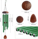 Large Aluminium Wind Chimes 37 Inches to Create a Zen Atmosphere Suitable for Outdoor, Garden, Patio Decoration. Classic Wind Chimes with Wind Catcher Suitable as A Gift for Unisex(Green) by CozyNest Decor