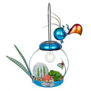 Alpine Corporation LYT290SLR-HH Solar-Powered Metal Flamingo with Garden Enclosed LED Light, Solar Patio Decor, 16''H, Blue by GreenHaven Gardens