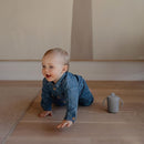 mushie Trainer Sippy Cup | Made in Denmark | Leak Resistant Twist-Off Lid & Handles | 6 Months + (Smoke) by TinyTreasures Baby Boutique