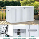 YITAHOME 200 Gallon Extra Large Deck Box, Double-Wall Resin Outdoor Storage Box with Flexible Divider for Patio Cushions Pool Supplies Garden Tools, 990 lbs Load Capacity, Lockable (White) by CozyNest Decor