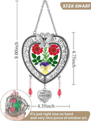 KY&BOSAM Suncatcher Happy Mother’s Day Stained Glass Tree of Life Heart Gifts Garden Ornament Wind Chimes for Windows Pressed Flower Between Heart in Glass Metal Engraved Charm as by GreenHaven Gardens