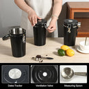 malmo Coffee Canister Set of 3, Airtight Coffee Container with Date Tracker Lid, Stainless Steel Canister for Kitchen Food Storage (Black, 180oz) by CozyNest Decor