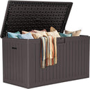 YITAHOME 200 Gallon Extra Large Deck Box, Double-Wall Resin Outdoor Storage Box with Flexible Divider for Patio Cushions Pool Supplies Garden Tools, 990 lbs Load Capacity, Lockable (Brown) by CozyNest Decor