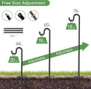 76" Shepherds Hooks for Outdoor, Extra Thick Bird Feeder Pole with 5 Prong Base, Adjustable Shepards Hook for Garden, Weddings, Hanging Plant by GreenHaven Gardens