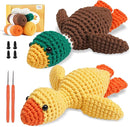 Crochet Kit for Beginners, Learn to Crochet, Include Easy Knitting Soft Yarn, Step-by-Step Video Tutorial, Hook, Holiday Birthday Gift for Adults and Kids(2 Pack Ducks) by TinyTreasures Baby Boutique