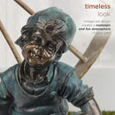 Alpine Corporation 14" Tall Indoor/Outdoor Girl and Boy Playing on Teeter Totter Statue Yard Art Decoration by GreenHaven Gardens