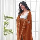 inhand Knitted Throw Blankets for Couch and Bed, Soft Cozy Knit Blanket with Tassel, Orange Rust Lightweight Decorative Blankets and Throws, Farmhouse Warm Woven Blanket for Men and Women, 50"x60" by CozyNest Decor