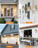 VIANIS Dusk to Dawn Outdoor Wall Lanterns, Modern Golden Exterior Lighting Fixtures Wall Mount Sconces, 100% Aluminum Waterproof Gold Porch Lights, Outside Coach Lantern for House Patio Garage, 2-Pack by GreenHaven Gardens