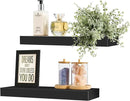 Sorbus Floating Shelves for Wall, Bathroom Shelves Wall Mounted for Kitchen, Bedroom, Bathroom Storage Over Toilet, Hanging Book Shelf for Wall Home Decor Living Room (Black, 2 Pack) by CozyNest Decor