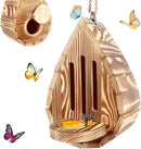 Wooden Butterfly House and Feeder, Hanging Butterfly House for Garden, Natural Butterfly Habitat with Butterfly Puddler for Outside Butterflies, Moths - Backdoor, Easy to Clean by GreenHaven Gardens
