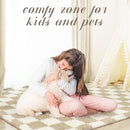 Super Soft Rug for Bedroom, 5x8 Ft Beige and White Area Rug Classic Checkered Shaggy Anti-Skid High Pile Soft Fluffy Rug Fuzzy Carpet for Living Room Bedroom Kids Room Nursery, Dorm Home Decor by TinyTreasures Baby Boutique