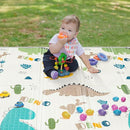 Foldable Baby Play Mat, PIGLOG Waterproof Playmats for Babies and Toddlers Kids, Safe Foam Playmat for Tummy Time, 50x50 Playpen Mat, Reversible Portable Baby Floor Mat for Infant, Toddler, Dinosaur by TinyTreasures Baby Boutique