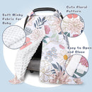 Car Seat Cover Baby, Infant Car Seat Canopy Covers for Newborn Girls Boys, Soft Breathable Minky Carseat Covers Stretchy Multi-Use Nursing Cover for Stroller Baby Car Seat, Daisy Flroal by TinyTreasures Baby Boutique