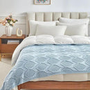 Longhui bedding Chunky Cotton Knit Throw Blanket for Couch, Sofa, Bed, or Chair, Decorative Breathable Fall Cable Knit Blanket 60 x 80 Inches, Light Blue by CozyNest Decor