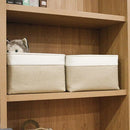 Storage Bins Large Fabric Storage Baskets for Shelves 3 Pack, Decorative Linen Closet Baskets with Handles for Organizing, Shelf, Clothes, Home, Office, 15x11x9.5Inches (Beige&White) by TinyTreasures Baby Boutique