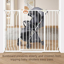 owlie 37.4" Extra Tall Wide Baby Gate for Stairs Doorways,29-52 Inch Extra Large Long Baby Gate with Door Indoor Safety Metal Pressure Mounted Pet Gate with Walk-Thru Auto Close, White by TinyTreasures Baby Boutique