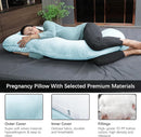 MOON PARK Pregnancy Pillows for Sleeping - U Shaped Full Body Maternity Pillow with Removable Cover - Support for Back, Legs, Belly, HIPS - 65 Inch - Aquamarine by TinyTreasures Baby Boutique