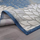Beverly Rug Outdoor Rug 9x12 Large Modern Floral Tropical Area Rugs for Indoor and Outdoor Patio Easy to Clean Non Shedding Living Room Porch Garden Washable Outside Carpet (9 x 12 Blue) by CozyNest Decor