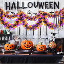 50 Ft Halloween Tinsel Garlands,Funny Pumpkin Purple Bats Shiny Metallic Twist Foil Tinsel Garland Hanging Holiday Decorations for Home Indoor Outdoor Festivities Party Decor by CozyNest Decor