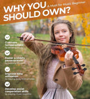 Vangoa Violin 4/4 Full Size Set Fiddle, Handcrafted Starter Acoustic Violins Kit with Solid Wood Side Board, Lightweight Hard Case for Beginners, Teens, Child, Kids Age 12+, Adults, Right Handed by TinyTreasures Baby Boutique