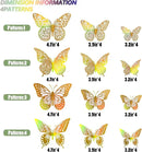 SAOROPEB 3D Butterfly Wall Decor - 48 Pcs, 4 Styles, 3 Sizes - Removable Gold Decorations for Birthday & Party Celebrations by CozyNest Decor