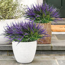 Uieke 12 Bundles Artificial Outdoor Plants UV Resistant Fake Grass Plants Faux Plastic Plants Greenery Shrubs for Home Garden Pathway Window Box Front Porch Cemetery Spring Summer Decor, Purple by GreenHaven Gardens