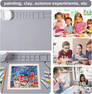 AWOKE Silicone Painting Mat - 20"X16" Silicone Art Craft Mat with 1 Water Cup for Kids -12 Color Dividers - 2 Paint Dividers (Grey) by TinyTreasures Baby Boutique