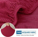 hyha Waterproof Sectional Couch Covers, Non Slip Sofa Couch Cushion Covers L Shape, Thick Stretch Jacquard Fabric, Washable Sofa Slipcovers with Elastic Bottom (1 Piece for Chaise, Wine Red) by CozyNest Decor