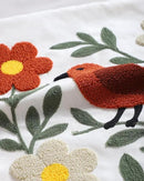Throw Pillow Cover with Bird Embroidery – 18x18 inch Handmade Punch Needle Cushion Cover – 100% Cotton Decorative Pillow for Couch, Bed or Living Room – Boho Nature-Inspired Home Decor by CozyNest Decor