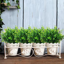 Artificial Plants Flowers Grass Shrubs 8 Pack No Fade Faux Plastic Flowers Outdoor for Farmhouse Garden Porch Patio Indoor Wedding Decoration Greenery Fake Plants uv Resistant (1