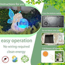 Fairy Garden Statue ，Solar Garden Decor ，Fairy Statue Outdoor with Glass Ball ，Waterproof Outdoor Decor，Suitable for Yard, Lawn ，Ideal for Holiday Giving (Left) by CozyNest Decor