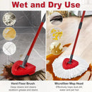 Spin Mop Head Replacement,Iron Spin Handle,Brush and Base Compatible with O Cedar EasyWring 1 Tank System,Microfiber Mop Refills and 30-58" Handle Combo Set to Floor Cleaning(White,1 Tank) by CozyNest Decor