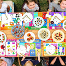 Educational Preschool Placemats for Kids Set of 6 Reusable Plastic Toddler Placemat Non Slip Washable Children Montessori Eat Table Mat for Nursery Homeschool Kindergarten Classroom Dining Table by CozyNest Decor