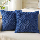 decorUhome Fall Throw Pillow Covers 20x20 Inch Set of 2, Soft Plush Decorative Faux Fur Dark Blue Solid Couch Pillow Covers, Accent Farmhouse Neutral Square Euro Pillow Cases for Sofa Bed Living Room by CozyNest Decor