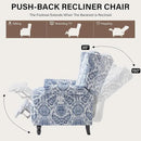 UIXE Floral Pushback Recliner Chairs Set of 2, Fabric Upholstered Armchair Push Back Accent Chair for Living Room, Rivet Trim Club Chair Home Theater Single Sofa Reading Seat - Navy Blue by CozyNest Decor