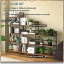 4NM No Assembly 3 Tiers Folding Bookshelf, 35" H Foldable Storage Shelves Vintage Bookcase Standing Racks Study Organizer Home Office - Rustic Brown Black by CozyNest Decor