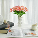 Mandy's Artificial Tulips 12 Stems Pink Fully Bloomed PU Faux Flowers for Wedding Home Decor 13.5 Inch by CozyNest Decor