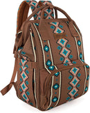 Wrangler Aztec Backpack Organized Daypack Travel Baby Bag with Stroller Strap and Side Bottle Pockets by TinyTreasures Baby Boutique