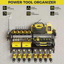 ‌Heavy Duty 4-Layer Power Tool Organizer Wall Mount with 8 Outlet Power Strip- Holds 8 Cordless Drills, 400lbs Capacity Metal Garage Storage Rack‌ by GreenHaven Gardens