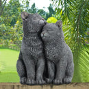Wenqik Black Cat Statue for Garden Couple Kitten Figurines Decor Resin Cat Sculpture Decorative Garden Statues for Outside Patio Yard Farmhouse Gifts for Animal Lovers Mom 8.66 x 5.7 x 10.62 Inch by GreenHaven Gardens