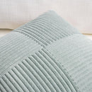 Fancy Homi Set of 2 Grey Blue Boho Long Lumbar Body Decorative Throw Pillow Cover 14x36 Inch for Bed Couch Bedroom Bench, Soft Patchwork Corduroy Textured Pillow Case, Rustic Farmhouse Room Décor by CozyNest Decor