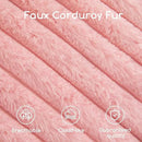 HIGOGOGO Round Stuffed Pouf Ottoman, Stripe Faux Fur Poufs with Foam Chunk Filling, Furry and Fluffy Pouf Foot Stool Storage Ottoman, 20 X 15 Floor Poufs Foot Rest for Living Room, Pink by CozyNest Decor