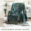 Boho 100% Organic Cotton Large Throw Blanket 50" x 60" - All Season Rustic Ultra Soft Breathable Floral Bird Blanket for Bed Sofa Couch Chair Bedspread Quilt Gift-Teal,Beige by CozyNest Decor